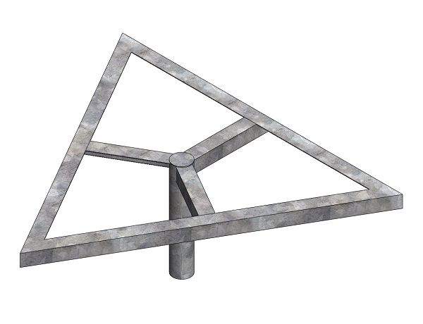 Marco triangular para proyectores en postes